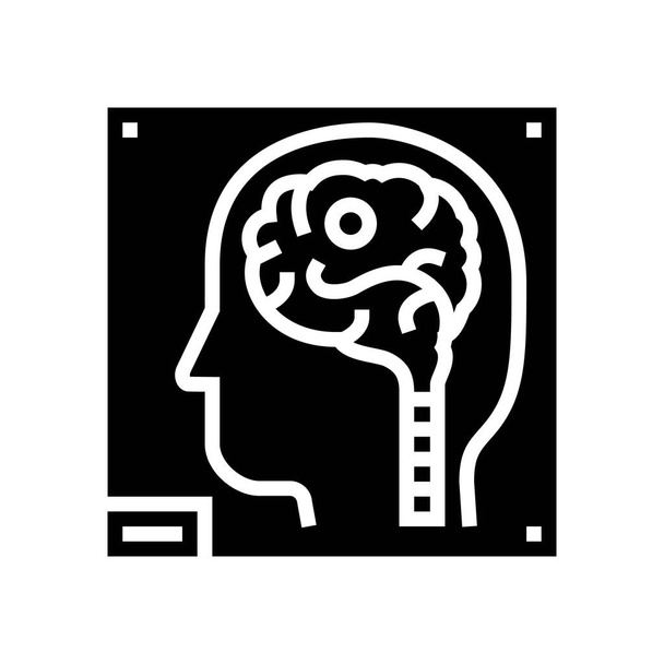 cerveau humain X-ray glyphe icône illustration vectorielle - Vecteur, image