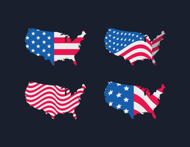 ABD harita paketi - Vektör, Görsel