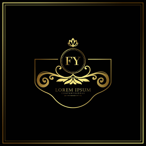 FY Initial Letter Luxury Logo template in vector for Restaurant, Royalty, Boutique, Cafe, Hotel, Heraldic, Jewelry, Fashion and other vector illustration - Vector, Image