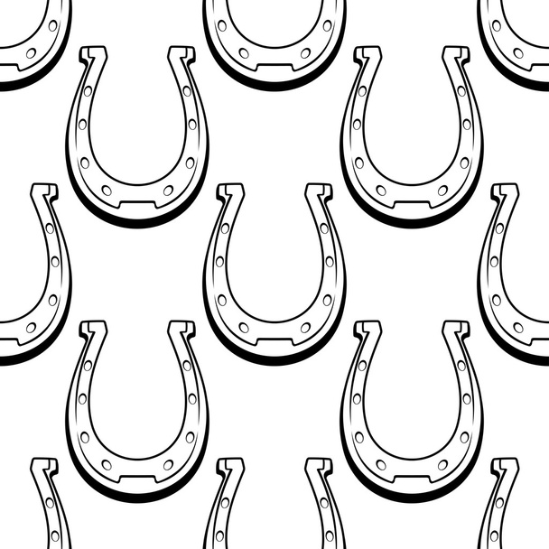 Seamless background pattern of lucky horseshoes - Vector, Image