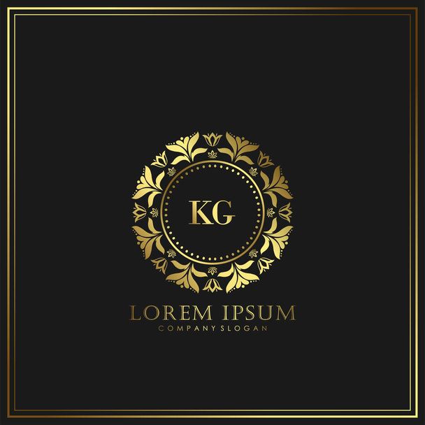 KG Carta Inicial de Lujo Logo plantilla en vector para Restaurante, Royalty, Boutique, Café, Hotel, Heráldico, Joyería, Moda y otros vector de ilustración - Vector, Imagen