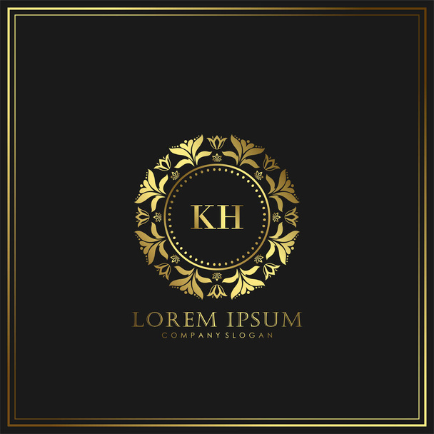KH Carta Inicial de Lujo Logo plantilla en vector para Restaurante, Royalty, Boutique, Café, Hotel, Heráldico, Joyería, Moda y otros vector de ilustración - Vector, Imagen