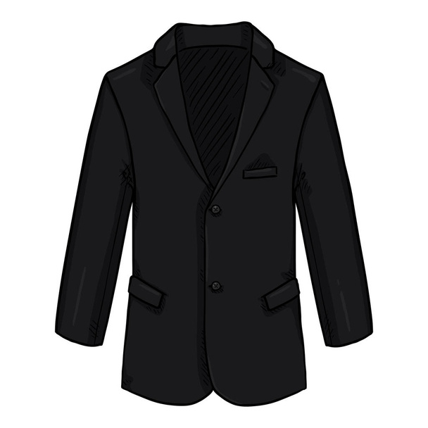 Black Blazer. Business Suit Jacket Vector Cartoon Illustration. - Διάνυσμα, εικόνα