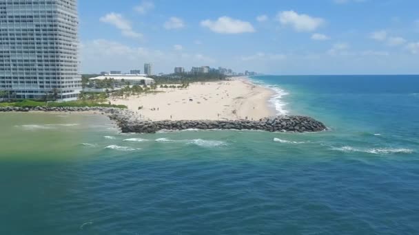 Fort Lauderdale Florida USA May26 view of Stranahan River Harbor Isles condominiums and Harbor Beach Atlantic ocean coastline after coivd -19 - Footage, Video