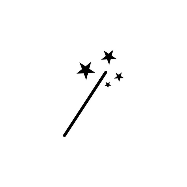 Um sinal de varinha mágica. Stick e signo estrela - Vetor, Imagem