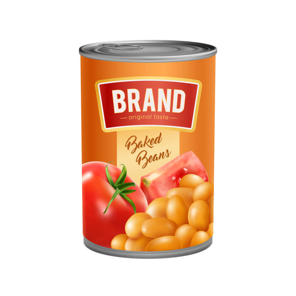 Baked Beans lata de lata - Vector, imagen