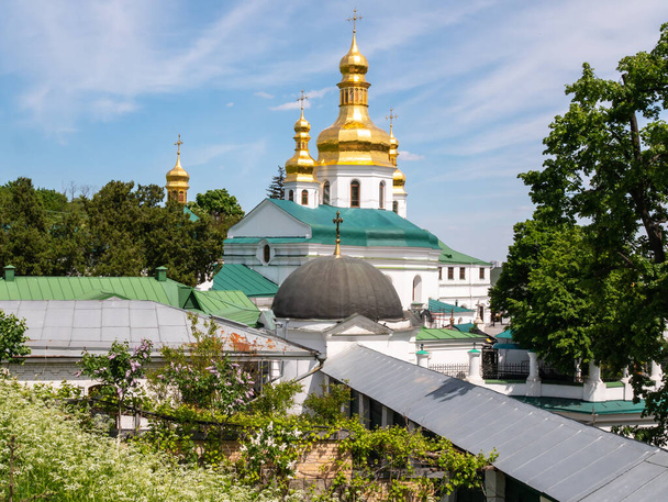 Kiev Pechersk Lavra, details of the exterior of internal buildings and cathedrals and the park. - Fotó, kép
