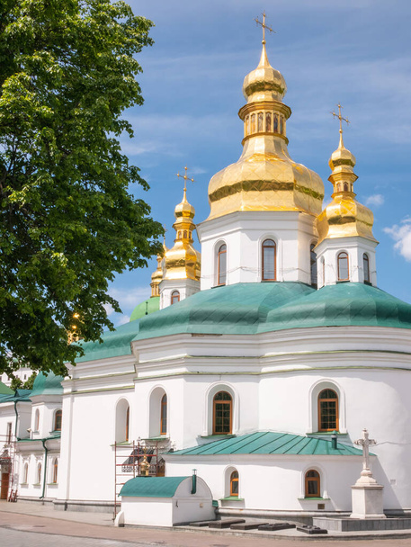 Kiev Pechersk Lavra, details of the exterior of internal buildings and cathedrals and the park. - Fotó, kép