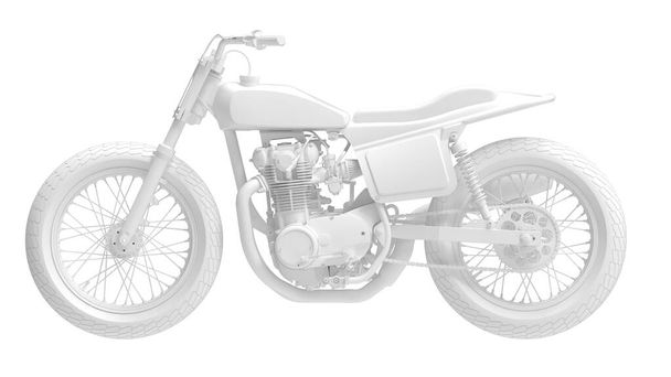 3D vykreslení motocyklu motorky počítačový model na bílém pozadí - Fotografie, Obrázek