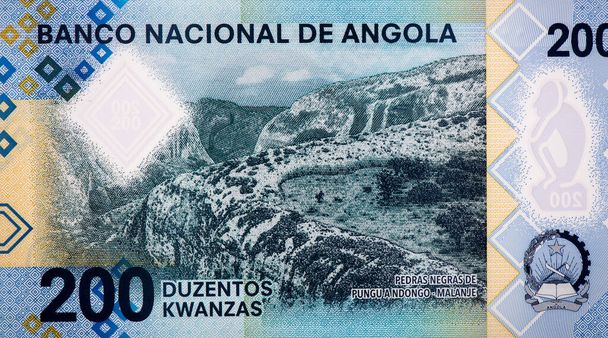 The Black Rocks at Pungo Andongo (Pedras Negras de Pungo Andongo), Portrait from Angola 200 kwanza 2020 Banknotes. - Photo, Image