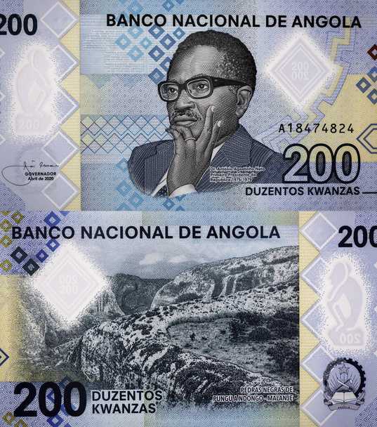 Dr.Antonio Agostinho Neto, Portrait from Angola 200 kwanza 2020 Banknotes. - Photo, Image
