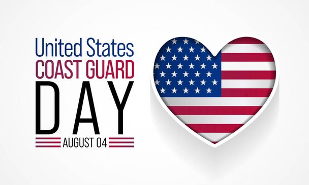 Vector illustration on the theme of United States Coast guard day, observed every year on August 4th.  - Vector, Image
