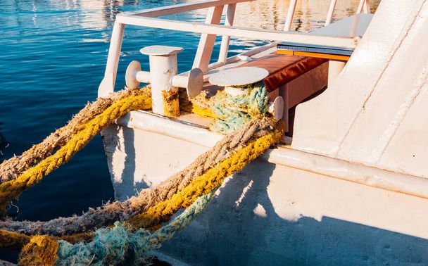 Marine mooring lines for small marine vessels - Photo, Image