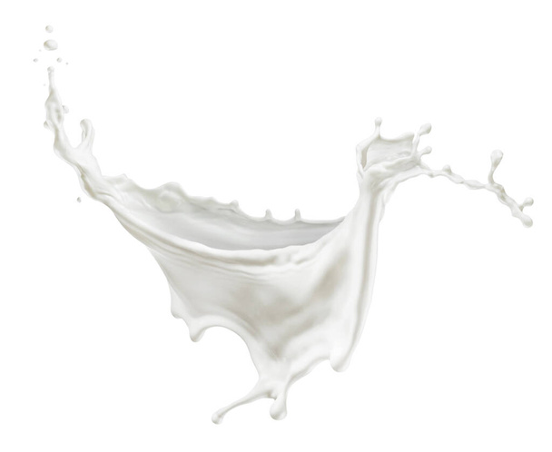 Plusk mleka izolowany na białym tle ze ścieżką wycinania - Zdjęcie, obraz