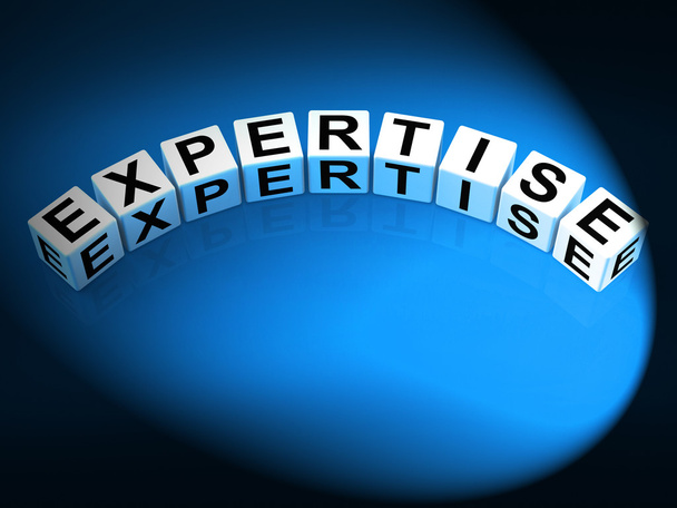 szakértelem kocka jelenti, szakértői képességek és szakértelem - Fotó, kép
