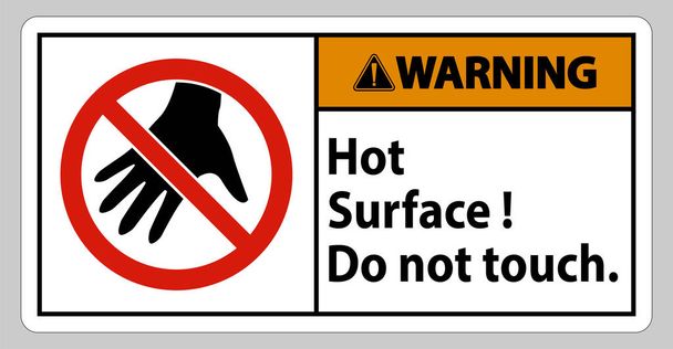 Znak ostrzegawczy Gorąca powierzchnia Nie dotykać na białym tle - Wektor, obraz