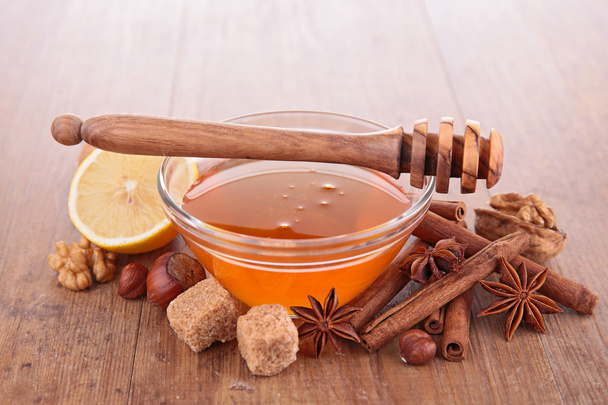Honey and ingredients - Photo, Image