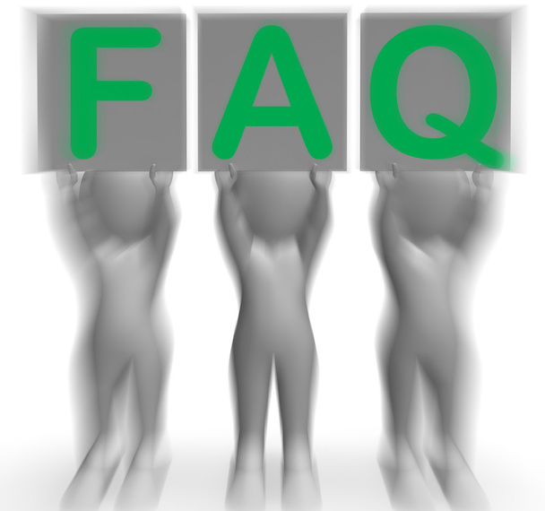 FAQ Placards mostra assistenza e supporto frequenti
 - Foto, immagini