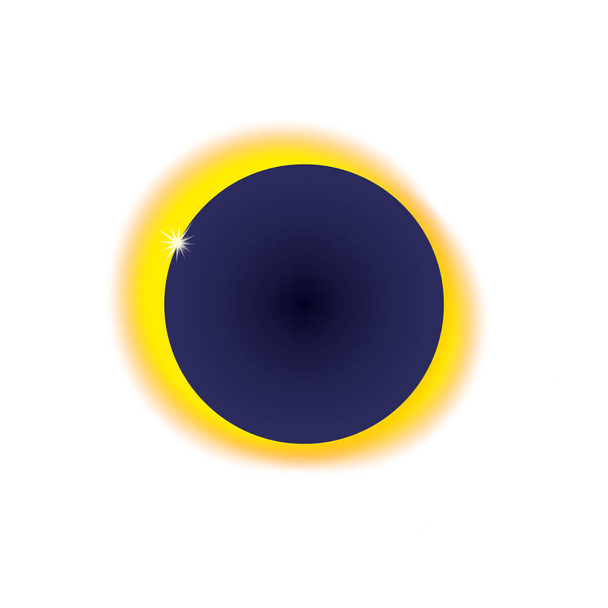 Värikäs moderni logo. Rasterin kuvitus. Auringonpimennys - Valokuva, kuva