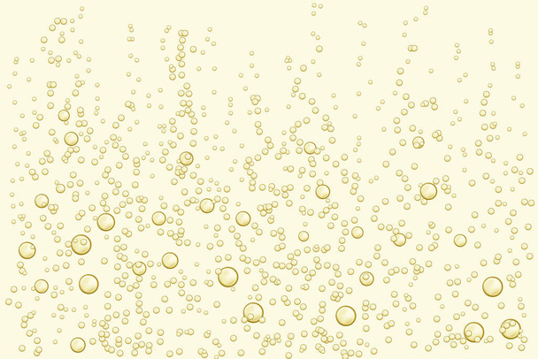 Unterwasser sprudelnde Luftblasen fließen im Wasser auf weißem Hintergrund. - Vektor, Bild
