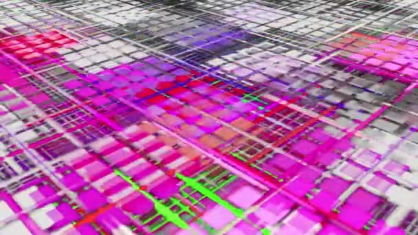 Líneas perpendiculares vibrantes abstractas Digital Renderingv - Metraje, vídeo