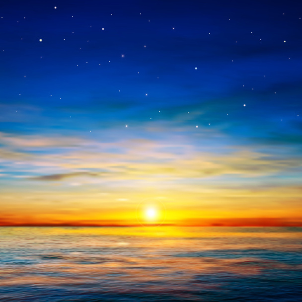 abstrakti tausta pilvien ja meren auringonnousun kanssa - Vektori, kuva