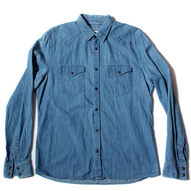 Blauw denim shirt - Foto, afbeelding