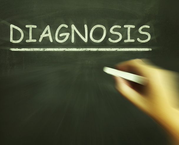 Diagnóstico La tiza significa identificar enfermedades o problemas
 - Foto, imagen