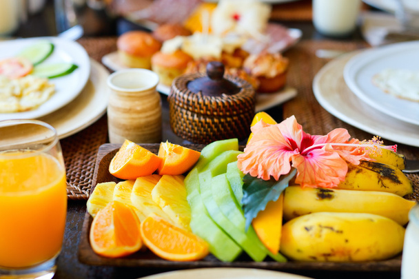 Delicious fruits for breakfast - Фото, изображение