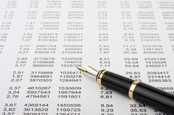 финансовый отчет и ручка - Фото, изображение