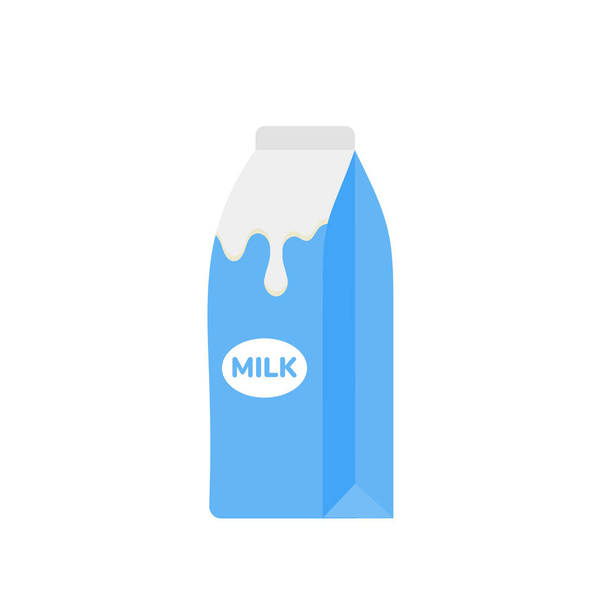 milk packing, glass of milk on white,dairy products background. Icon,Vector,illustration cartoon style. - Vettoriali, immagini