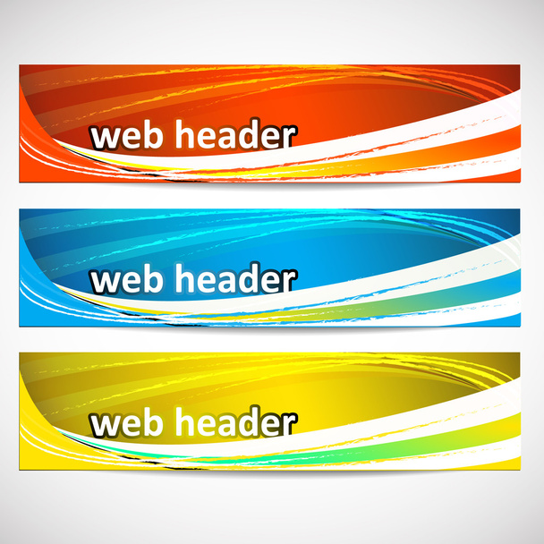 Cabeçalhos web, conjunto de banners vetoriais
 - Vetor, Imagem