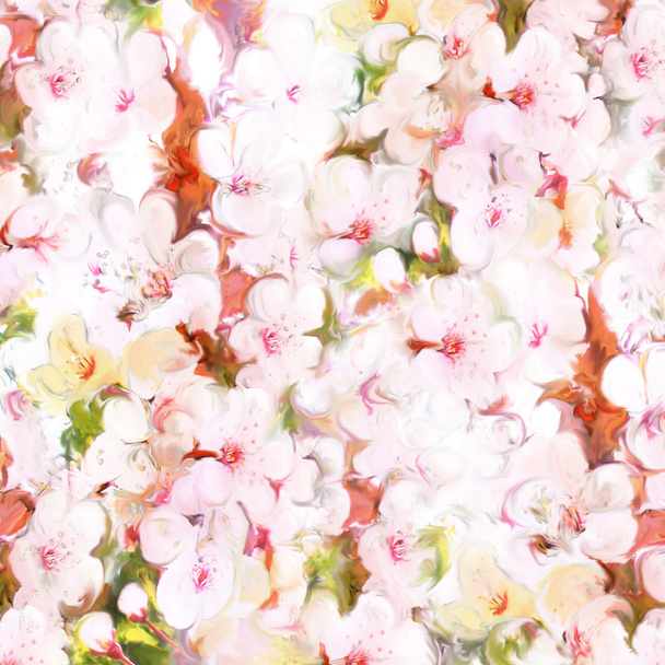 Çiçek arka plan pastel renklerde kiraz çiçekleri ile - Fotoğraf, Görsel