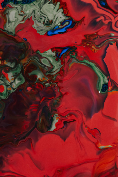 A vertical shot of multicolor acrylic paint on canvas, abstract art background - Fotoğraf, Görsel