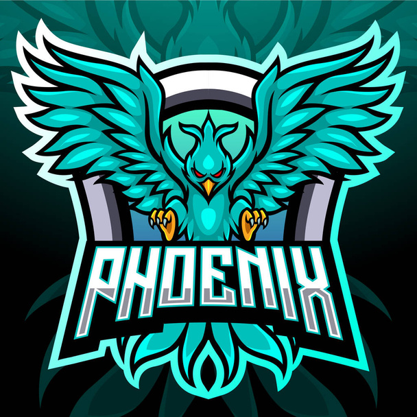 Phoenixin lintumaskotti. urheilu logo suunnittelu - Vektori, kuva