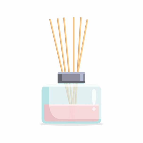 香り油と葦とベクトル芳香族ディフューザー - ベクター画像