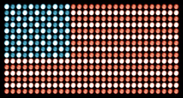 amerykańską flagę w diody led na absolutnej czerni - Zdjęcie, obraz