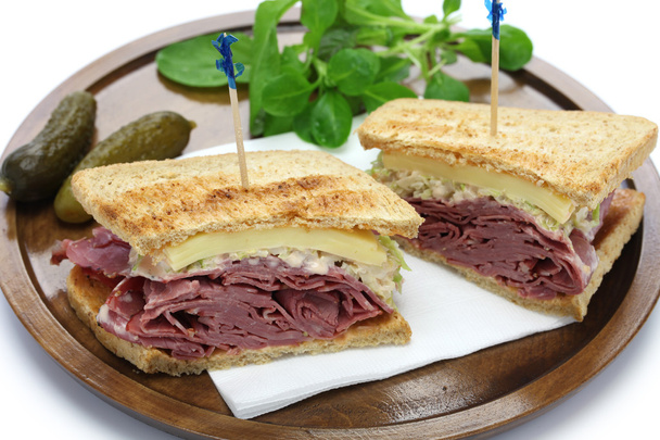 Reuben sandwich with pastrami and swiss cheese - Photo, Image