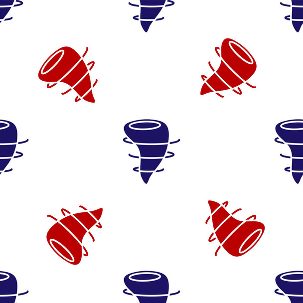 Icône Tornado bleu et rouge isolé motif sans couture sur fond blanc. Illustration vectorielle. - Vecteur, image