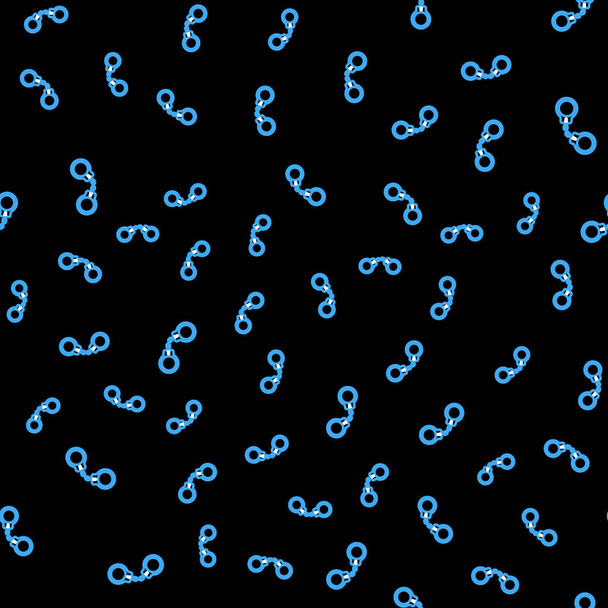 Línea Esposas icono aislado patrón sin costuras sobre fondo negro. Vector - Vector, Imagen