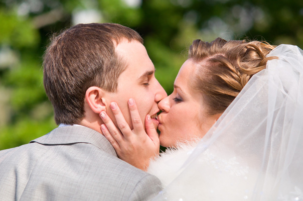 Just married couple is kissing - Fotografie, Obrázek