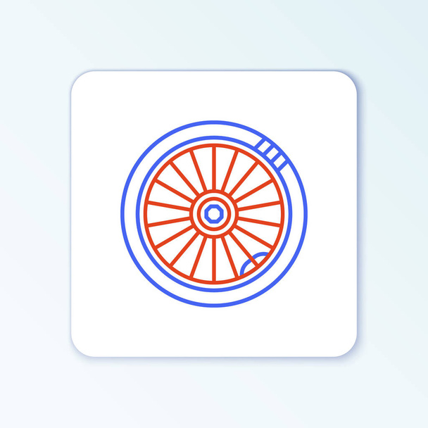 Line Car wheel icon isolated on white background. Colorful outline concept. Vector - Vector, Image