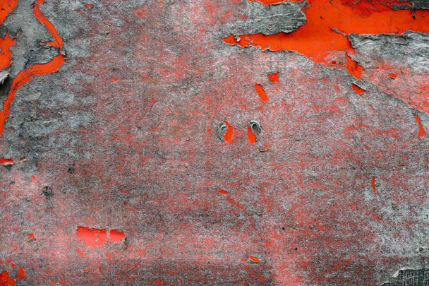 A textura de uma parede de pedra, pisos, destruição de concreto, corrosão de metal e antiguidade enferrujada, a base de ferro de construção e pisos, lascas e manchas de tinta - Foto, Imagem