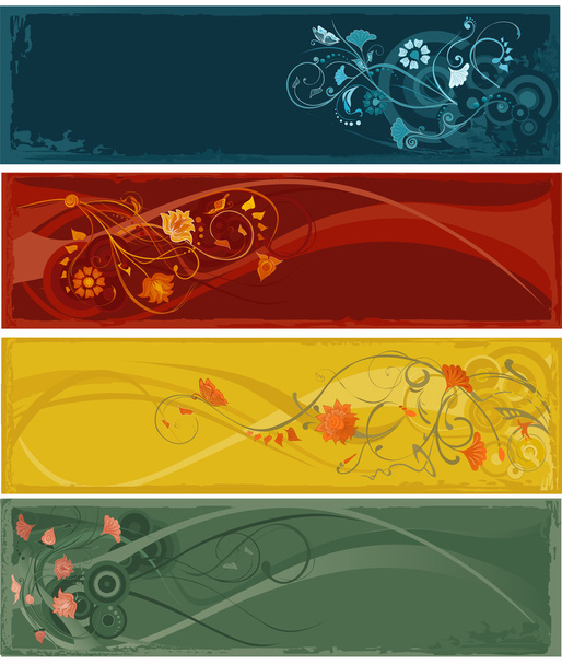 Flowers abstract banners - Wektor, obraz