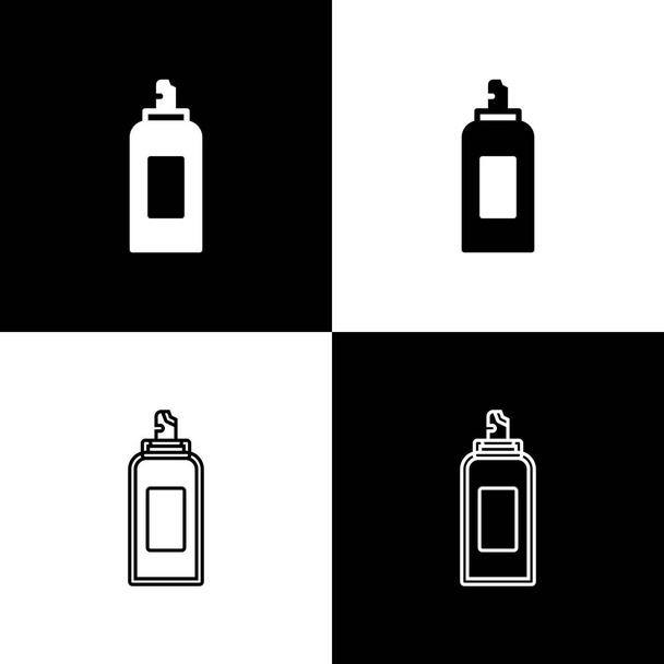 Set Paint spray can icon isolated on black and white background.  Vector. - Vector, Image