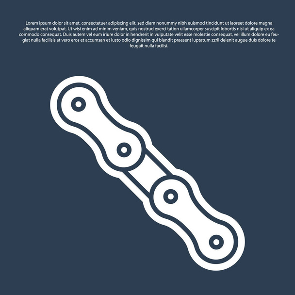 Blue line Car chain icon isolated on blue background.  Vector. - Vector, Image