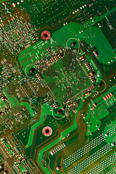 Electronic green computer chip texture - Zdjęcie, obraz