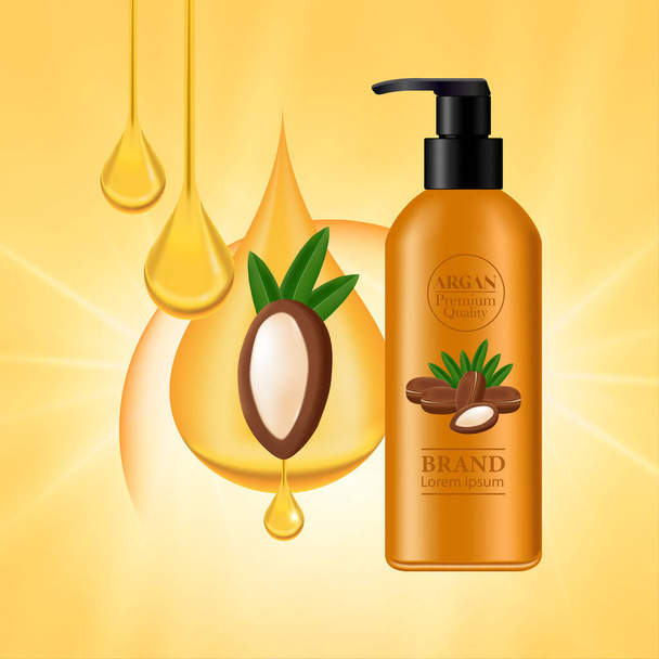Argan extract for hair product vector illustration. - Vector, Image