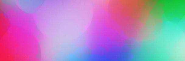 Абстрактный радужный боке-фон в полигональном неоновом цвете, баннер в розовом, фиолетовом, синем и зеленом цветах - Фото, изображение