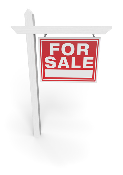 3D Illustratie te koop Real Estate Sign geïsoleerd op witte achtergrond. - Foto, afbeelding
